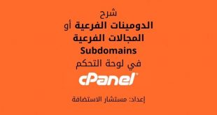 لوحة التحكم cPanel: الدومينات الفرعية Subdomains
